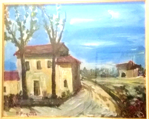 Quadro olio gavi campagna - gavi,