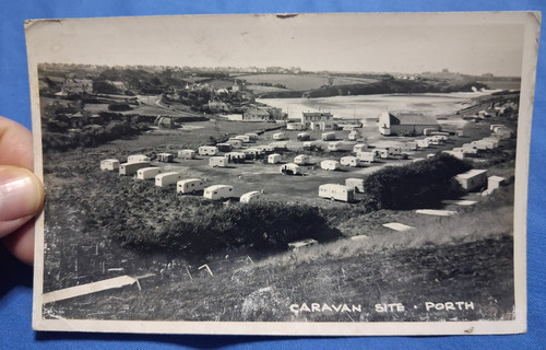 Vintage 1957 postcard caravan - postcard,