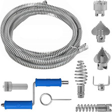 Sonda Sturatubi,Molla Sturatubi Ø 12Mm X 5M,Stura Tubi Di Scarico Con 6 Pezzi Di