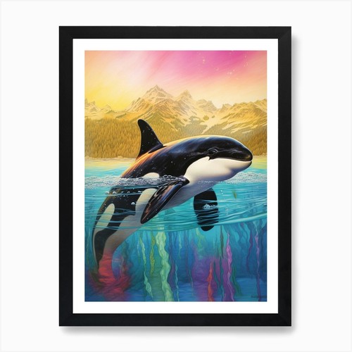 Rainbow orca whale northern - orca,