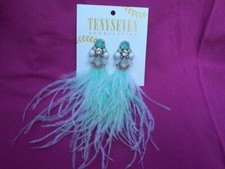 Orecchini piume strass - piume, perline