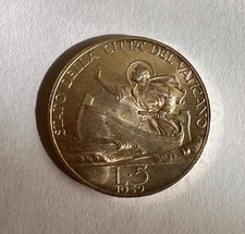 Vaticano 5 Lire 1939 Argento -