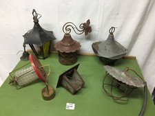 5378 ANTICHI LAMPIONCINI LANTERNE LAMPADE FERRO BATTUTO D'EPOCA LOTTO 6 PEZZI 