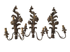 3 Applique a 3 luci in legno e