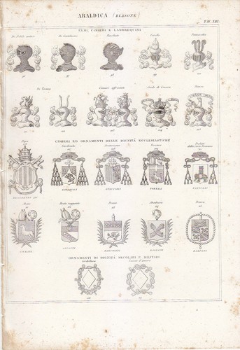 Araldica blasone incisione - araldica,