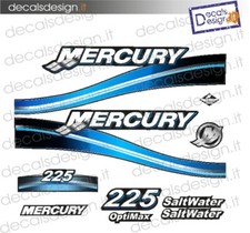 Adesivi motore marino fuoribordo Mercury 225 saltwater  gommone stickers