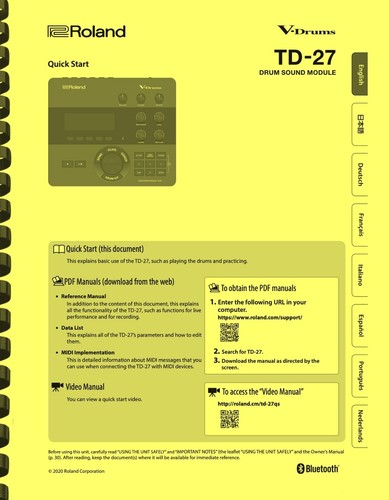 Roland drum sound - roland, td-27