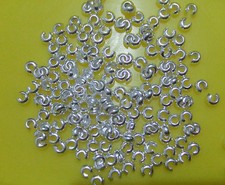 50pz  copri schiaccini in ottone colore argento  3,2mm lead,nickel free