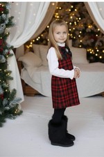 Abito con tweed nero e rosso