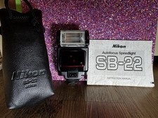 Flash fotocamera speedlight Nikon SB-22 autofocus funzionante con borsa e manuale