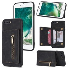 Custodia per telefono del supporto per zipper per iPhone 8 Plus / 7 Plus (nero)