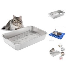 Lettiera in acciaio inox per gatti e conigli - Padella controllo odori 24 x 16