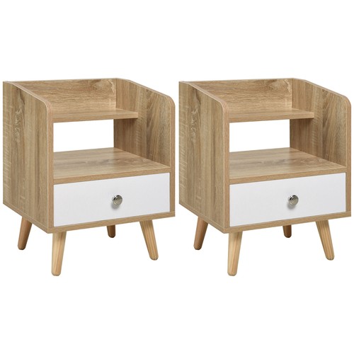Homcom set comodini con - di, 2