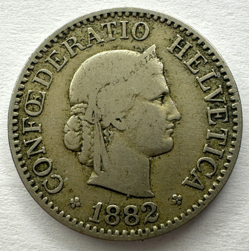 1882 svizzera moneta - b,