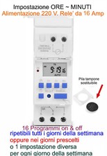 Timer programmabile giornaliero settimanale 220 V temporizzatore guida DIN