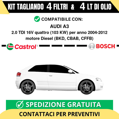 Tagliando per audi 0 tdi - audi, a3