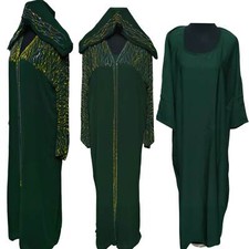 Abaya verde donna lusso con