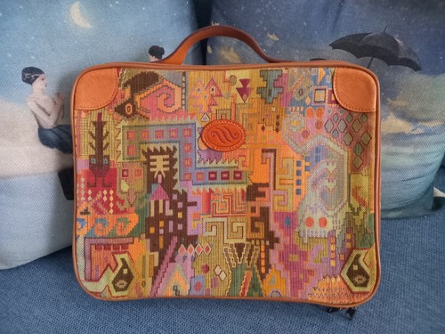 Vintage borsa cartella - cartella, tessuto