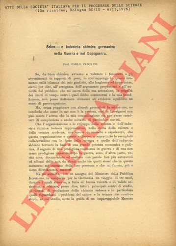 Padovani carlo scienze - -, e