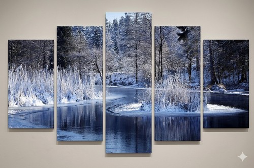 Quadro moderno paesaggio lago