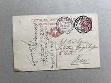 C) Intero postale Regno annullo Bari Fermo Posta 1916 