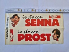 Adesivo Vintage 5 Decaps Regalo Auto Sprint Io Sto Con Senna Io Sto Con Prost