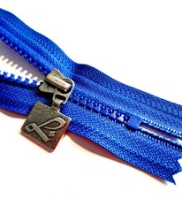 Collana con zip blu cobalto
