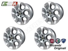 Set 4 cerchi alluminio Alfa Romeo 166 17" 60684682 + copricerchi centrali nuovi, originali