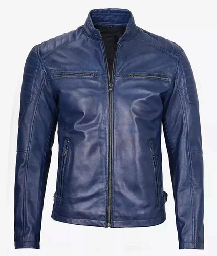 Giacca moto uomo vera - , pelle