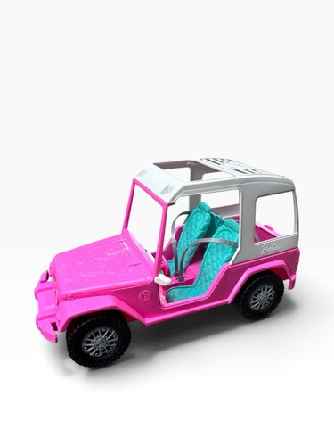 Barbie made move pink jeep - pink,