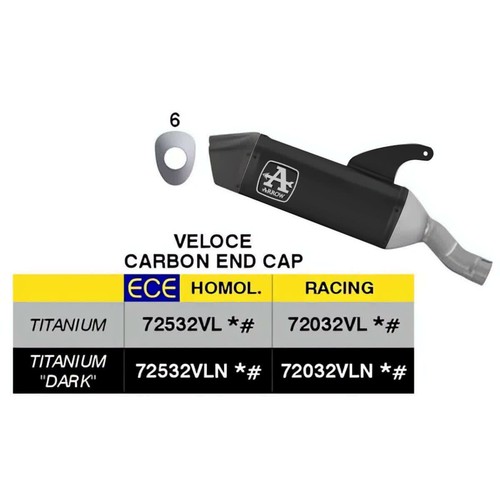 Marmitta slip arrow veloce - slip-on,