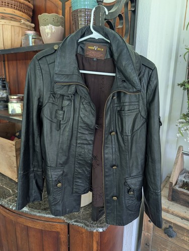 Giacca pelle nera - , vintage