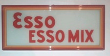 Esso Insegna Logo In Quadretto Esso Mix  Anni 70 80 Vintage 33x14 Cm Raro