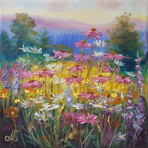Gioioso prato fiori selvatici