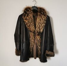 Shearling pelle murmasky pelliccia volpe argentata Capolavoro artigianale A+++++