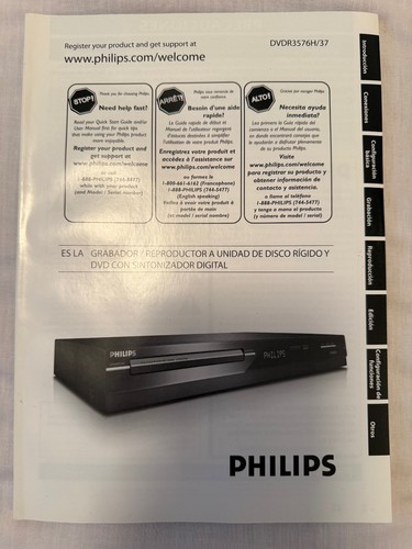 Philips dvdr3576h - philips, dvdr3576h/37