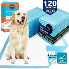 120 x Traversine per Cani tappetini igienici con adesivi Super assorbenti 60x60 
