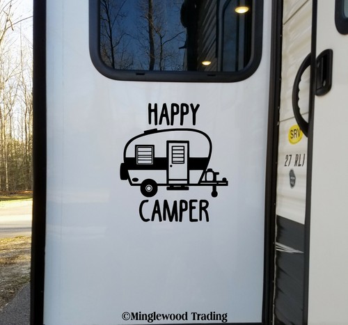 Happy camper vinyl sticker - happy,