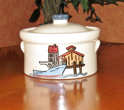 Piatto vintage crock pyro con - vintage,
