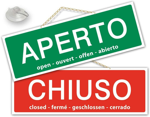 Cartello aperto chiuso per - chiuso,