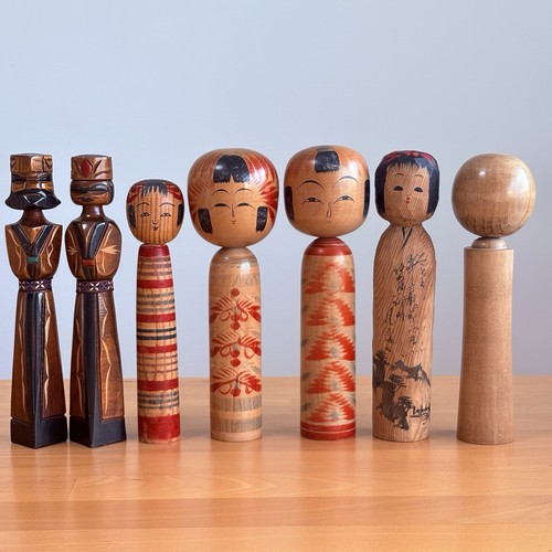 Lotto bambole kokeshi - 7,