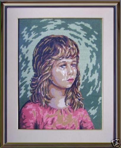 Quadro punto croce bimba che - croce,
