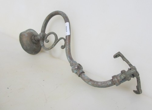 Victorian brass gas wall light - gas,