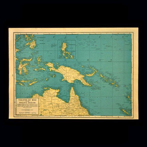 1943 mappa epoca oceania - d'epoca,