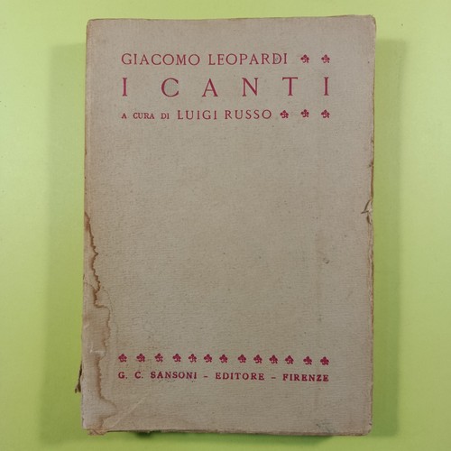 Leopardi canti cura - i,