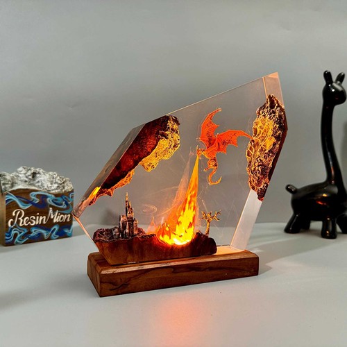 Lampada resina drago di - resina,