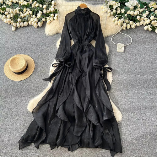 Vestito lungo nero elegante - vestito,