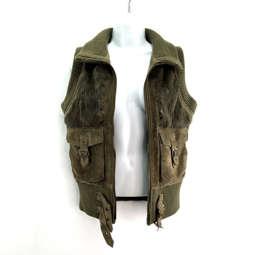 Gilet cargo vintage pelliccia