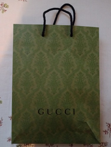 Gucci green paper shopper bag - gucci,