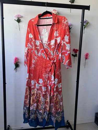 Vestido largo rojo con